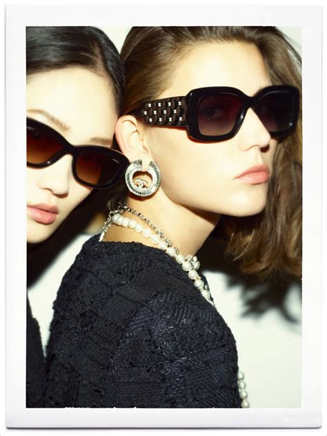 sunglasses inspired by chanel|Chanel sunglasses with clear sides.